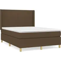 Syfax Boxspringbett mit Matratze Dunkelbraun 140x200 cm Stoff