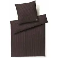 Elegante Joop! Flanell Bettwäsche Soft Stripes 45003-77 mocca - 155x220cm + 40x80cm