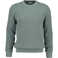 Gant Waffle Knit Sweater Ceramic Grey Größe: L | Pullover Outlet | Herren | Grau