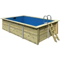 Karibu Rechteckpool "Malta BxLxH: 353x530x124 cm" 44 mm starke kesseldruckimprägnierte Holzbohlen aus Fichtenholz