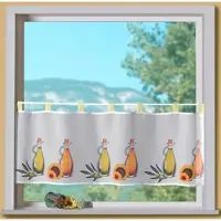Weckbrodt Scheibengardine "Liah" Schlaufen 1 Stk. tlg. Bistro, Voile, bedruckt, Küche, HxB 45x120cm, Gardine, Store