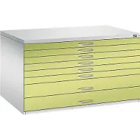 C+P Planschrank aus Stahl, für Formate bis DIN A0, 8 Schubladen