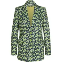 Alba Moda Jackenblazer "Blazer Blazer", Damen, Gr. 34, grün (grün, marine), Obermaterial: 95% Polyester PES. 5% Elasthan EL., Modern, figurbetont, Blazer Jackenblazer