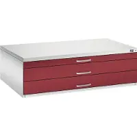 C+P Planschrank aus Stahl, für Formate bis DIN A0, 3 Schubladen