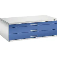 C+P Planschrank aus Stahl, für Formate bis DIN A1, 3 Schubladen