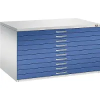 C+P Planschrank aus Stahl, für Formate bis DIN A0, 10 Schubladen