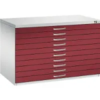 C+P Planschrank aus Stahl, für Formate bis DIN A1, 10 Schubladen
