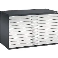 C+P Planschrank aus Stahl, für Formate bis DIN A1, 10 Schubladen