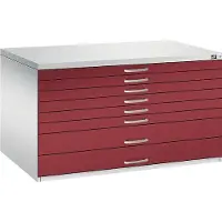 C+P Planschrank aus Stahl, für Formate bis DIN A0, 8 Schubladen