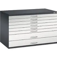 C+P Planschrank aus Stahl, für Formate bis DIN A1, 8 Schubladen