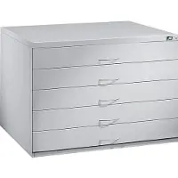 C+P Planschrank aus Stahl, für Formate bis DIN A0, 10 Schubladen