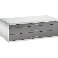 C+P Planschrank aus Stahl, für Formate bis DIN A1, 3 Schubladen