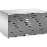 C+P Planschrank aus Stahl, für Formate bis DIN A0, 8 Schubladen