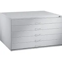C+P Planschrank aus Stahl, für Formate bis DIN A0, 5 Schubladen