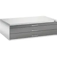 C+P Planschrank aus Stahl, für Formate bis DIN A0, 3 Schubladen