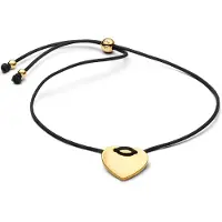 Pandora Moments Gold Plated Engravable Heart Black Cord Slider Bracelet 564420C01-2