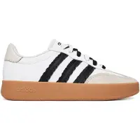 Adidas Damen Schnür-Halbschuhe aus beschichtetem Leder und Wildleder, Braun Schwarz, Flach