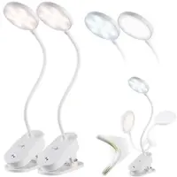 Lunartec 2er-Set Akku-Touch-Leseleuchten mit Klemmhalterung, dimmbar, 238 lm