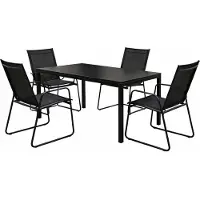 Mojawo 5tlg Gartengarnitur Gartenmöbel Glastisch 150x80cm 4 x Stuhl