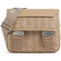 Lacoste Umhängetasche Schultertasche The Blend Messenger Bag Mono Viennois Otter hellbraun
