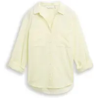 Tom Tailor Langarmbluse "Regular", Damen, Gr. 36, soft lemon, Blusen Langarmbluse, mit Brusttaschen
