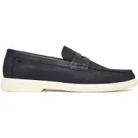 Tommy Hilfiger Herren Driver Schuhe Nubuck Loafer aus Leder, Blau (Desert Sky),