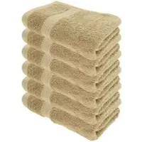 Julie Julsen Julie-Julsen Handtuch Bio, sand, 50 x 100 cm, Handtuch mit Bordüre, 100% Bio-Baumwolle, 550 g/m2, 6 Stück