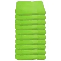 Julie Julsen Handtuch apfelgrün, 30 x 50 cm, Gästetuch mit Bordüre, aus 100% Baumwolle, 500 g/m2, 10 Stück