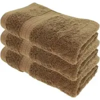 Julie Julsen Handtuch Bio, walnuss, 70 x 140 cm, Duschtuch mit Bordüre, 100% Bio-Baumwolle, 550 g/m2, 3 Stück