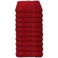 Julie Julsen Handtuch bordeaux, 30 x 50 cm, Gästetuch mit Bordüre, aus 100% Baumwolle, 500 g/m2, 10 Stück