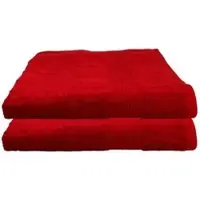 Julie Julsen Handtuch bordeaux, 100 x 150 cm, Badetuch mit Bordüre, aus 100% Baumwolle, 500 g/m2, 2 Stück