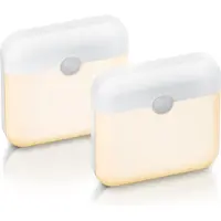 Bearware Brandson 2x LED Nachtlicht, Schranklicht mit Bewegungsmelder, 2er Set, Akku, Lichtsensor, Dauerlicht, Auto-Modus, Warmweiß, Kaltweiß, USB-C, Timer, Magnet