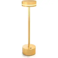 Brandson LED Tischleuchte kabellos, Tischlampe, Nachttischlampe, stufenlos dimmbar, 3 Lichtfarben, Akku, Touch, Farbwechsel, mehrere Helligkeitsstufen, USB-C, modern