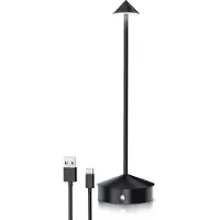 Bearware Brandson LED Tischleuchte kabellos, Tischlampe, Nachttischlampe, stufenlos dimmbar, 3 Lichtfarben, Akku, Touch, mehrere Helligkeitsstufen, USB-C, Memory-Funktion, 11,5 h Leuchtdauer