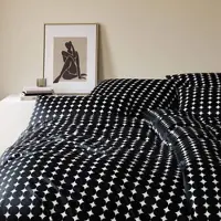 Elegante Mako-Satin Bettwäsche Bubbles schwarz weiß 140x200 cm + 70x90 cm - schwarz;weiß