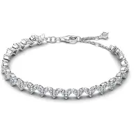 Pandora 594390C01 Damenarmband Silber Herz Dreifacher Stein