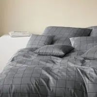 Elegante Mako-Satin Bettwäsche Crossover schwarz weiß 160x210 cm + 65x100 cm - schwarz;weiß
