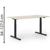 Actiforce Schreibtisch Pro 1050 lite, eiche / schwarz, elektrisch höhenverstellbar, 180 x 64-127,5 x 80 cm