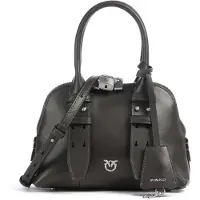 Pinko Handtasche Umhängetasche Bowling Bag Zip Mini Vitello Verde Fango dunkelgrün