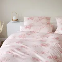 Elegante Interlock Jersey Bettwäsche Meadow 155x200 cm + 80x80 cm | koralle - rot