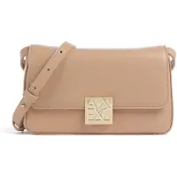 Armani Exchange für Damen. XW002171AF19895U6149 Texturierte Umhängetasche mit Klappensverschluss und beigem Logo (OSFA), Lässig, Polyest