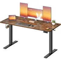 Songmics Höhenverstellbarer Schreibtisch, Memory-Funktion mit 4 Höhen vintagebraun LSD314KD03