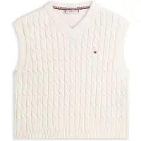 Tommy Hilfiger Cotton Cable Mid V-neck Calico Größe: M | Strickjacken Outlet | Damen