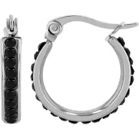 Adelia´s Paar Creolen "Damen Ohrringe – Creole aus Edelstahl mit Strass Steinchen" Ideal zum Verschenken – schlicht und stilvoll
