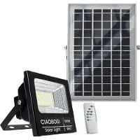 Avizar , LED-Solarstrahler 150W IP67 mit externem Panel und Fernbedienung, Schwarz transparent