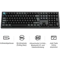 Keychron Q6 Ultra 8K schwarz DE-Layout Silk POM Red Hot-Swap Aluminiumrahmen - Tastatur - Bluetooth 5