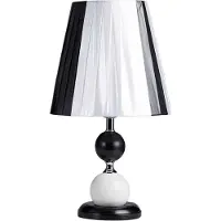 Avizar , LED-Tischlampe E27 mit Dimmer und Stoff-Lampenschirm, Schwarz / Weiß