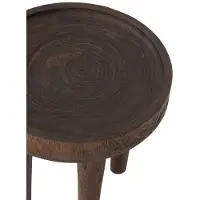 MUST Living Beistelltisch Tray aus Suarholz, massives Design, rund, Braun, geölte Oberfläche,