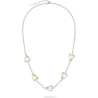 Liebeskind berlin Kette mit Anhänger "Metal Heart, Herz", edelstahlfarben, gelbgoldfarben, Halsketten, Edelstahl, L: 50 B: 1mm, Kette mit Anhänger, B:1mm