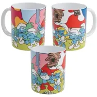De Smurfen Tasse Schlumpfhausen Kaffeetasse Kaffeebecher 320ml in Mehrfarbig | Gr.: onesize